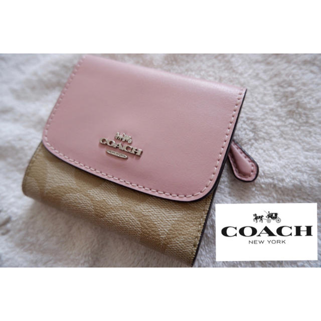 【大幅値下げ！】COACH コーチ 三つ折り財布 レディース ピンク