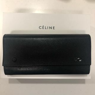 セリーヌ(celine)のセリーヌ　ラージフラップ　マルチファンクション　長財布　バイカラー　黒(長財布)