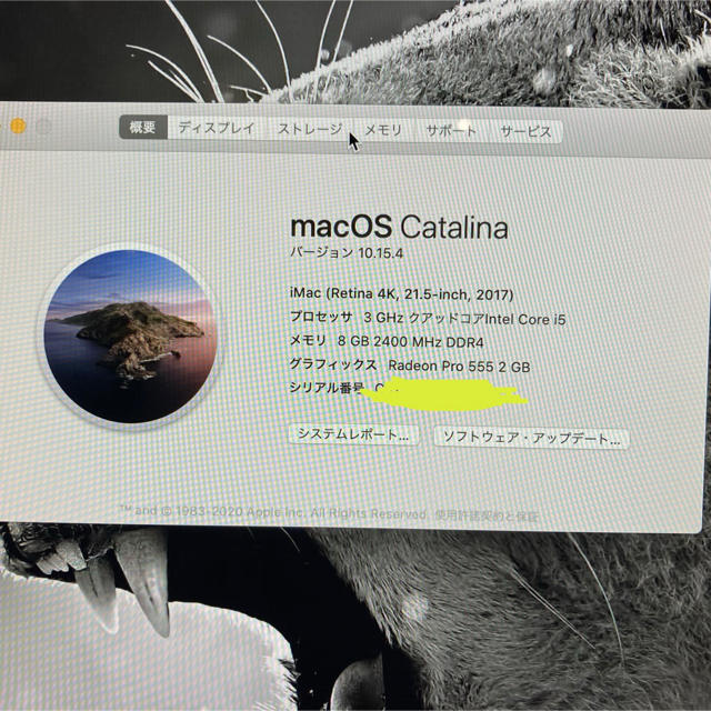 iMac 21.5 2017 4K USキーボード