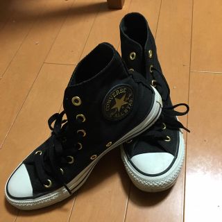 コンバース(CONVERSE)のコンバース_黒×ゴールド_24センチ(スニーカー)