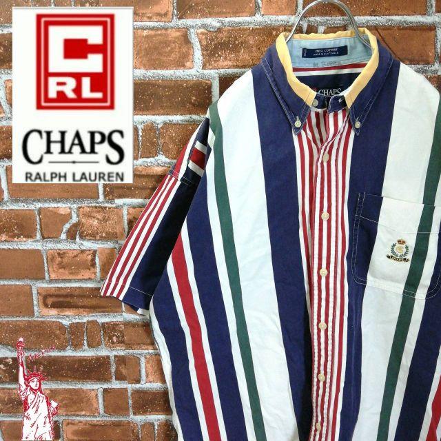 【太ストライプ】【90s】チャップス☆半袖シャツ ビッグサイズ