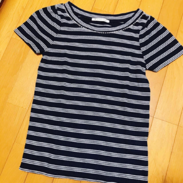 MAJESTIC LEGON(マジェスティックレゴン)のマジェスティックレゴン  ボーダーワッフルTシャツ レディースのトップス(Tシャツ(半袖/袖なし))の商品写真