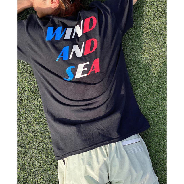 Mサイズ① WIND AND SEA TRICOLOR(DLM) Tシャツ青白赤 メンズのトップス(Tシャツ/カットソー(半袖/袖なし))の商品写真