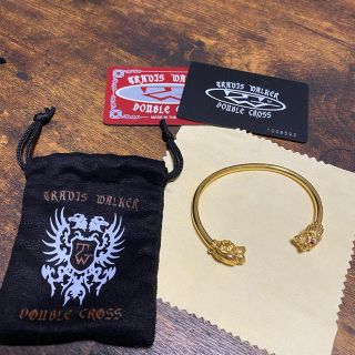 クロムハーツ(Chrome Hearts)のトラヴィスワーカー　ダブルクロス　カスタム　ブラス　バングル(バングル/リストバンド)