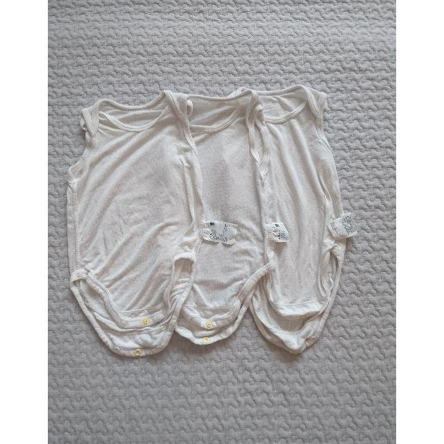 UNIQLO(ユニクロ)のエアリズムロンパース 肌着 3枚セット キッズ/ベビー/マタニティのベビー服(~85cm)(肌着/下着)の商品写真