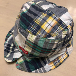 ミキハウス(mikihouse)のリバーシブル帽子 チェック デニム 46cm 【mikihouse】(帽子)