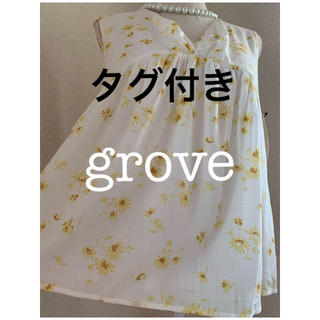 グローブ(grove)のgrove 花柄 トップス  (シャツ/ブラウス(半袖/袖なし))