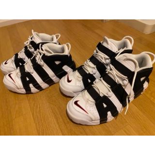 ナイキ(NIKE)の【中古】ナイキ エアモア アップテンポ ホワイト/ブラック-バーシティ レッド(スニーカー)