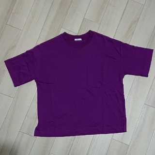 ジーユー(GU)のUSED／GU コットンTシャツ M むらさきパープル(Tシャツ(半袖/袖なし))