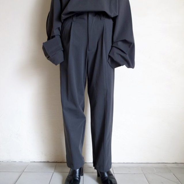 stein 19AW ONE TUCK TRACK EASY TROUSERS - スラックス