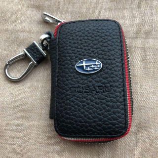 スバル SUBARU スマートキーケースキーホルダー レッド刺繍 車用品カー用品(キーケース)