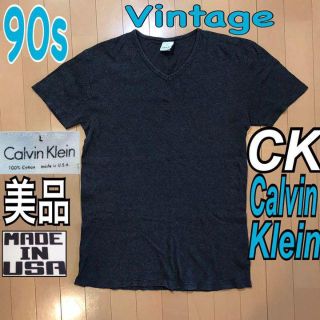 カルバンクライン(Calvin Klein)の90s 美品 calvin kleinカルバンクラインVネック Tシャツ(Tシャツ/カットソー(半袖/袖なし))