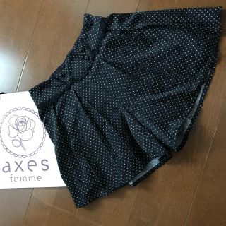 アクシーズファム(axes femme)の【axes  femme】ドット柄スカパン 黒Mサイズ キュロット パンツ(キュロット)