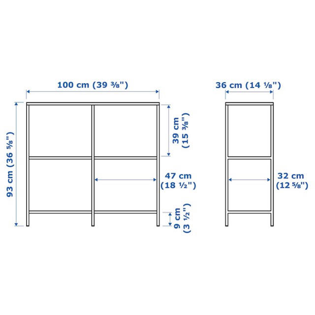 IKEA(イケア)のIKEA ヴィットショー シェルフユニット,ブラックブラウン/ガラス100x93 インテリア/住まい/日用品の収納家具(棚/ラック/タンス)の商品写真