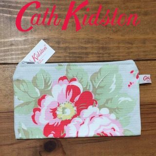 キャスキッドソン(Cath Kidston)の新品 UK製 キャスキッドソン コットンフラットパース ストーンローズ(ポーチ)