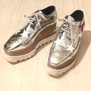 ステラマッカートニー(Stella McCartney)の定価11.6万円　ステラマッカートニー  エリス  38 スター　シルバー(ローファー/革靴)