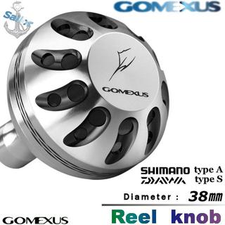 シマノ(SHIMANO)のGomexus【ゴメクサス】☆パワーハンドルノブ/38mm シルバーブラック  (リール)