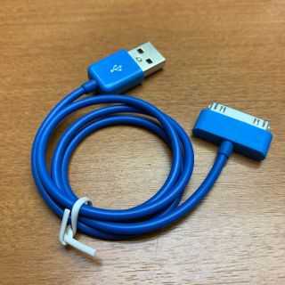 iPhone / iPod dockケーブル ブルー 青 送料無料 新品(バッテリー/充電器)