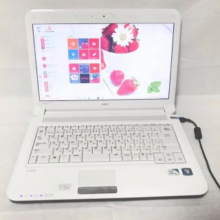 エヌイーシー(NEC)のWindows10 NECノートPC（ホワイト）(ノートPC)