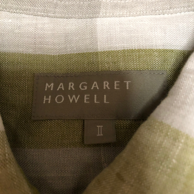 MARGARET HOWELL(マーガレットハウエル)のマーガレットハウエル　リネンシャツ　美品 レディースのトップス(シャツ/ブラウス(半袖/袖なし))の商品写真