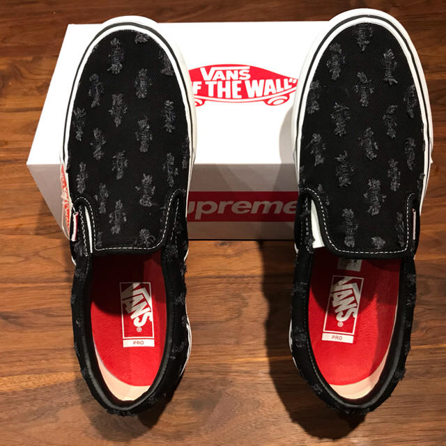 SUPREME VANS Slip-on シュプリーム バンズ 黒デニム 28