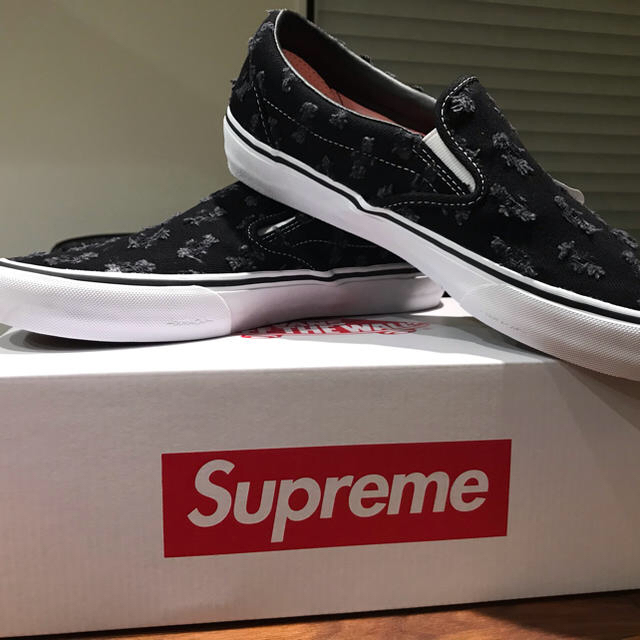 Supreme(シュプリーム)のSUPREME VANS Slip-on シュプリーム バンズ 黒デニム 28 メンズの靴/シューズ(スリッポン/モカシン)の商品写真