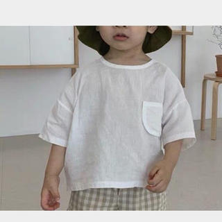 ❋❋❋❋夏物SALE❋❋❋❋韓国子供服 ポケットTシャツ ホワイト(その他)