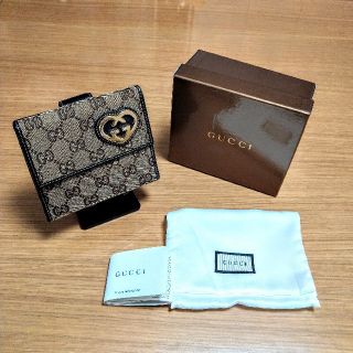 グッチ(Gucci)のにょ様　♥グッチ  GG柄ハート Wホック二つ折り財布(財布)