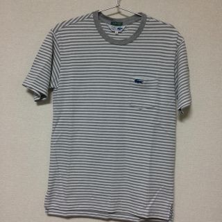 ラコステ(LACOSTE)のLACOSTE ラコステ 鹿の子地 グレー ボーダー Tシャツ(Tシャツ/カットソー(半袖/袖なし))