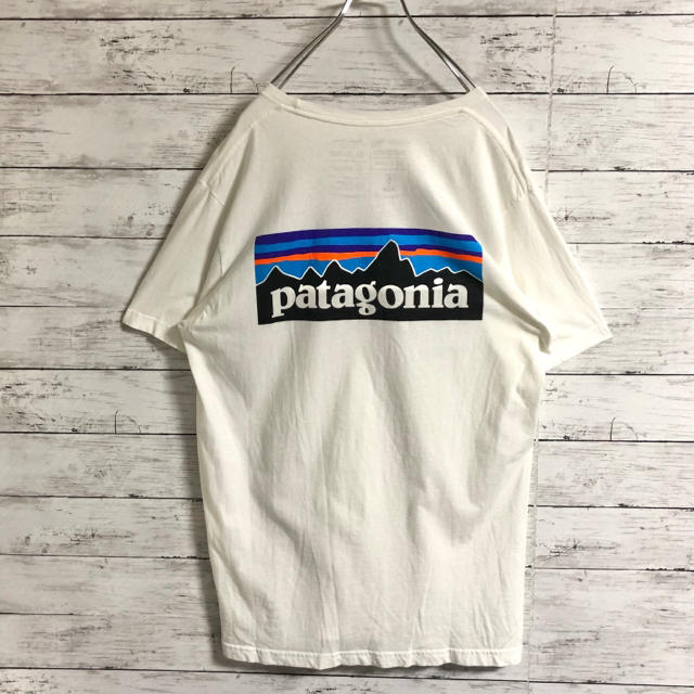 【超人気】パタゴニア☆ビッグロゴ　バックロゴ　ホワイト　半袖Tシャツ　メキシコ製