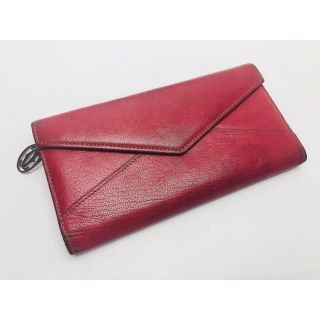 カルティエ(Cartier)のD157 美品★ カルティエ Cartier 長財布 赤 レッド スエード(財布)