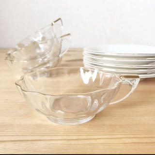 タチキチ(たち吉)のガラス ティーカップ & TACHIKICHIケーキ皿(グラス/カップ)