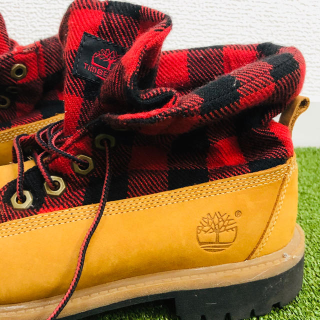 Timberland❤️赤チェック ブーツ レディース 23.5cm