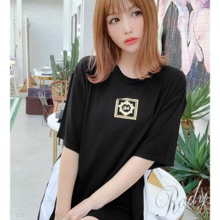 レディー(Rady)の黒 サイドラインTシャツ(Tシャツ/カットソー/ブラック)(Tシャツ(半袖/袖なし))