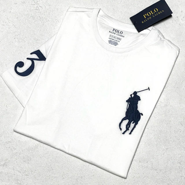 POLO RALPH LAUREN(ポロラルフローレン)の＊M様 専用＊ メンズ XS 新品 ビッグポニー×ナンバリング コットンTシャツ メンズのトップス(Tシャツ/カットソー(半袖/袖なし))の商品写真