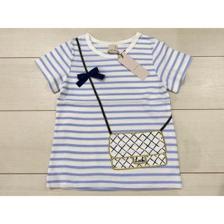 プティマイン(petit main)の新品 110cm プティマイン Tシャツ ポシェット風デザイン リボンバッグ(Tシャツ/カットソー)