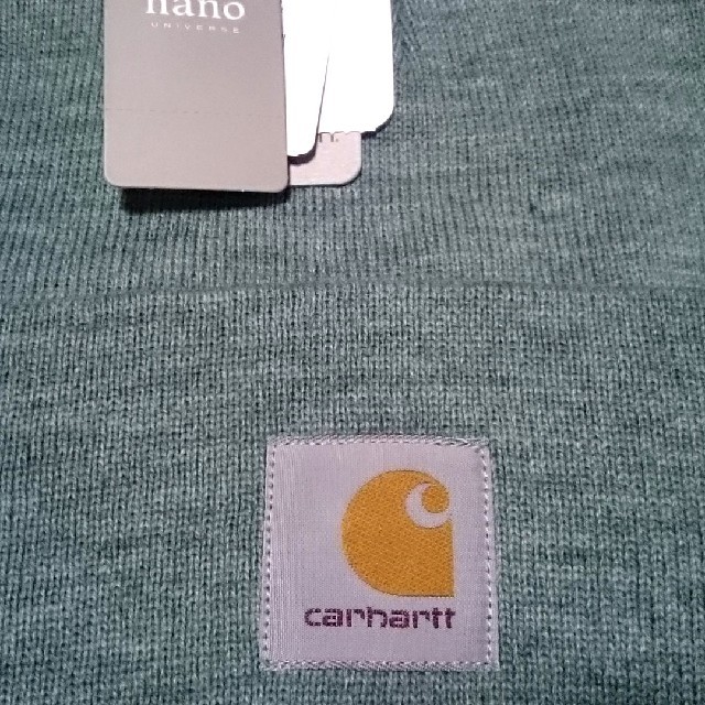 carhartt(カーハート)のnano universe：カーハートの定番ビーニーF(緑) メンズの帽子(ニット帽/ビーニー)の商品写真