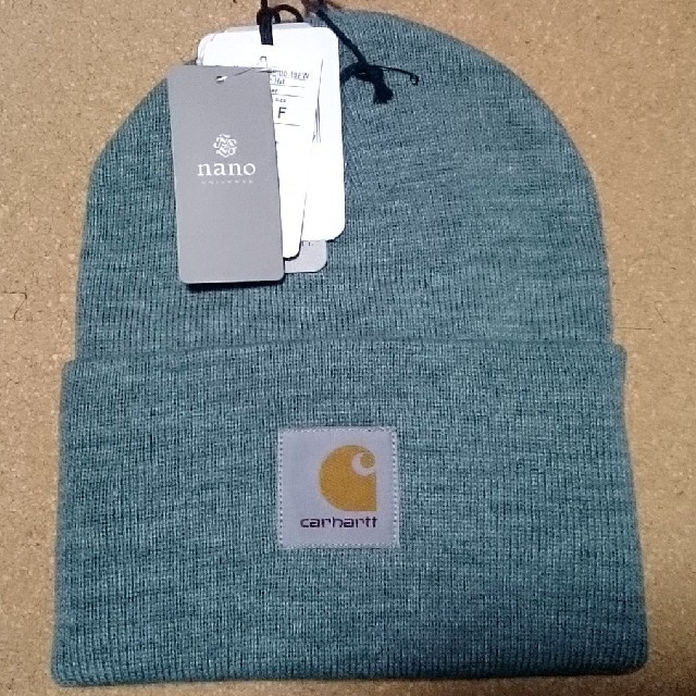 carhartt(カーハート)のnano universe：カーハートの定番ビーニーF(緑) メンズの帽子(ニット帽/ビーニー)の商品写真