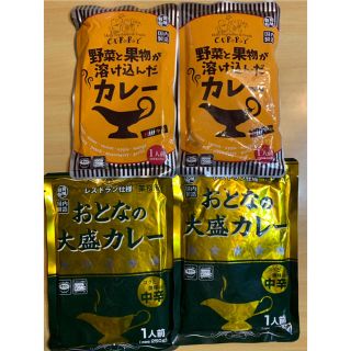 レトルトカレー☆中辛☆ 2種 計4袋セット レトルト食品 非常食まとめ買い食料 (レトルト食品)