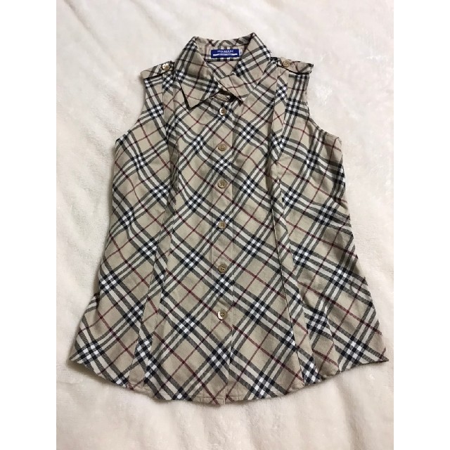 BURBERRY BLUE LABEL(バーバリーブルーレーベル)のバーバリーブルーレーベル ノースリーブ シャツ レディースのトップス(シャツ/ブラウス(半袖/袖なし))の商品写真