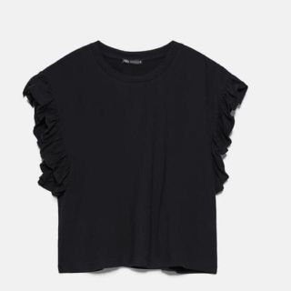 ザラ(ZARA)のフリル付きTシャツ(Tシャツ(半袖/袖なし))