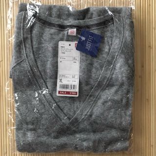 ユニクロ(UNIQLO)のレディース ジャストフィット リブVネック 半袖T(Tシャツ(半袖/袖なし))