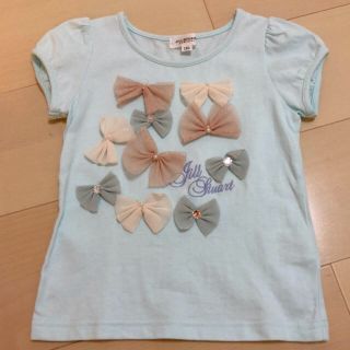 ジルスチュアートニューヨーク(JILLSTUART NEWYORK)のJILL STUART♡リボンいっぱいトップス110《ブルー＆ピンク》2枚セット(Tシャツ/カットソー)