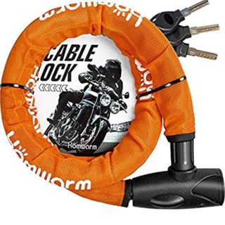 Homwarm バイクロック チェーンロック バイク 自転車 ワイヤーロック(装備/装具)