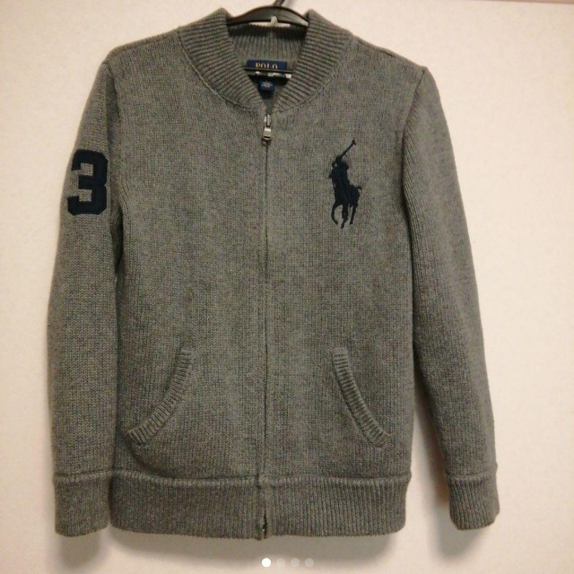 POLO RALPH LAUREN(ポロラルフローレン)のラルフローレン ニット ジップアップ カーディガン　7　120 130　コットン キッズ/ベビー/マタニティのキッズ服男の子用(90cm~)(ジャケット/上着)の商品写真