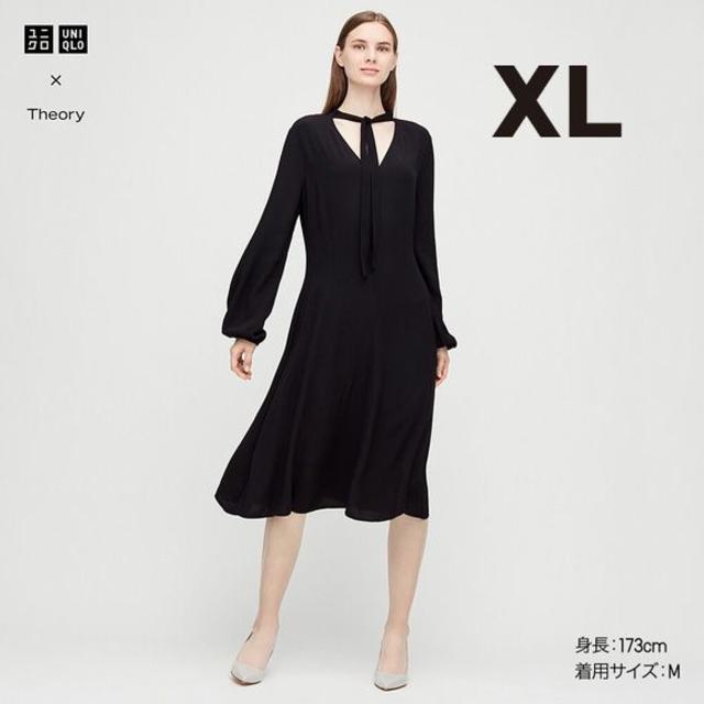 UNIQLO(ユニクロ)の新品【UNIQLO × Theory】ユニクロ×セオリー ボウタイワンピースXL レディースのワンピース(ひざ丈ワンピース)の商品写真