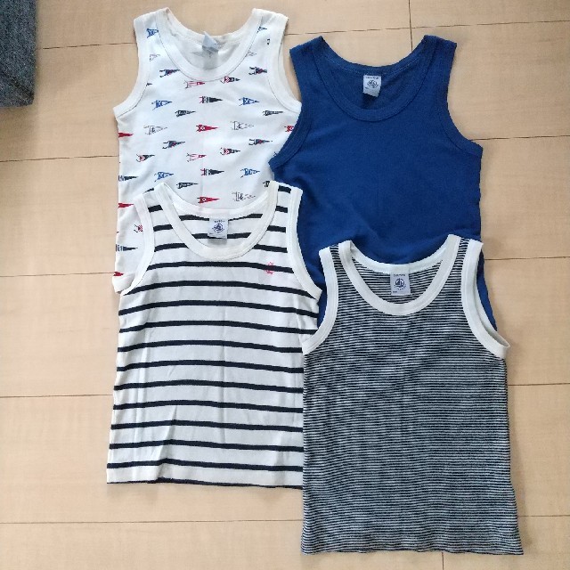 PETIT BATEAU(プチバトー)のプチバトー タンクトップ肌着 4枚 3ans/95cm キッズ/ベビー/マタニティのキッズ服男の子用(90cm~)(下着)の商品写真