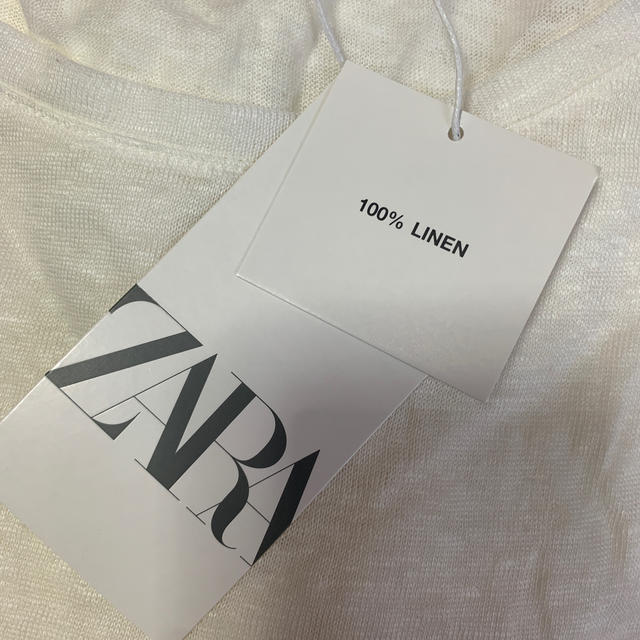 ZARA(ザラ)の新品 ZARA レースリネンTシャツ レディースのトップス(Tシャツ(半袖/袖なし))の商品写真