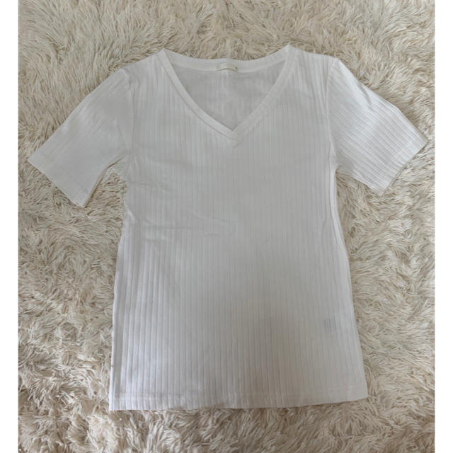 GU(ジーユー)のGU リブTシャツ レディースのトップス(Tシャツ(半袖/袖なし))の商品写真