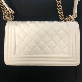 シャネル(CHANEL)の【確認用】ボーイシャネル キャビアスキン 2WAYショルダーバッグ ホワイト(ショルダーバッグ)